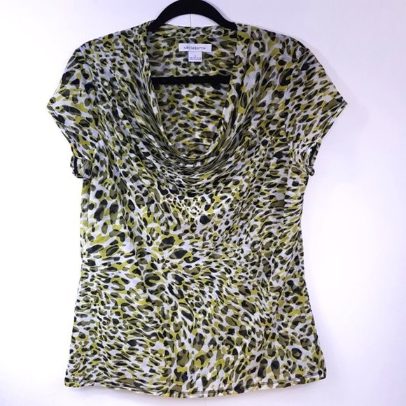 Calvin Klein Top Women's Large EUC Sleeveless Blouse Abstract Animal Print Shirt - Picture 5 of 5